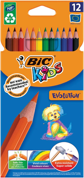 Bic Kids kleurpotlood Ecolutions Evolution, set van 12 stuks met kunstharspotloden