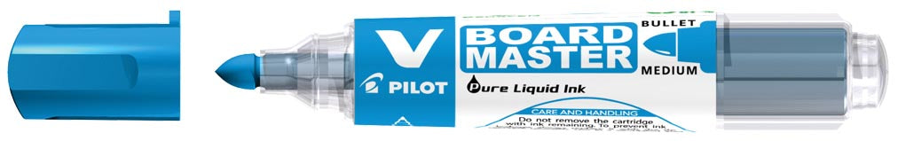 Witteboardmarker Pilot V-Board Master M, medium 2,3 mm, blauw 10 stuks