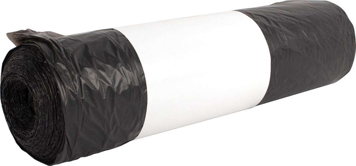 Vuilniszak, ft 70 x 110 cm, zwart, rol van 20 zakken