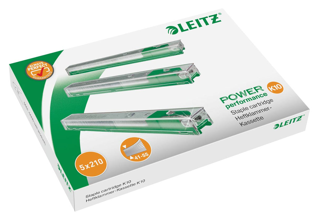 Leitz Power Performance K10 cartridge, 10 mm pootlengte, 210 nietjes per cartridge