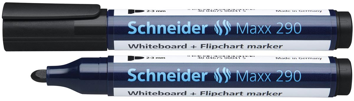 Schneider Whiteboardmarker 290 zwart met Ronde Punt