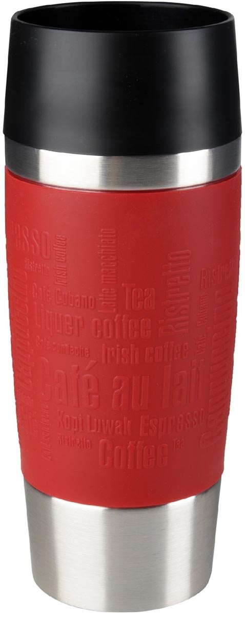 Emsa Travel Mug thermosbeker, 0,36 l, rood 4 stuks, OfficeTown