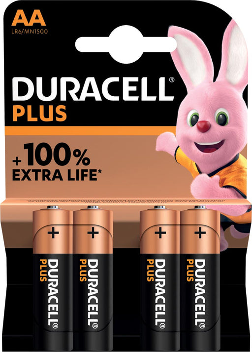 Duracell batterij Plus 100% AA, blister van 4 stuks 20 stuks, OfficeTown