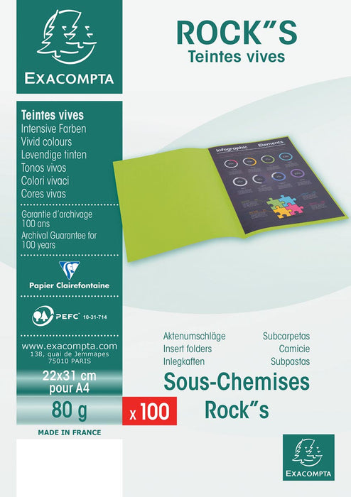 Exacompta dossiermap Rock's 80, ft 22 x 31 cm, pak van 100, dennengroen Exacompta