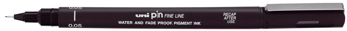 Uni Pin fineliner, 0,05 mm, ronde punt, zwart