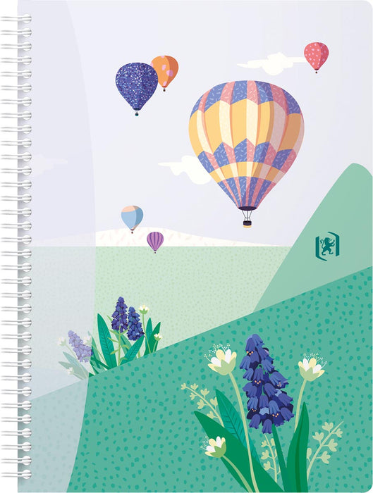 Oxford Horizons spiraalgebonden notitieboek, ft B5, 120 pagina's, gelinieerd, assorti kleuren 5 stuks