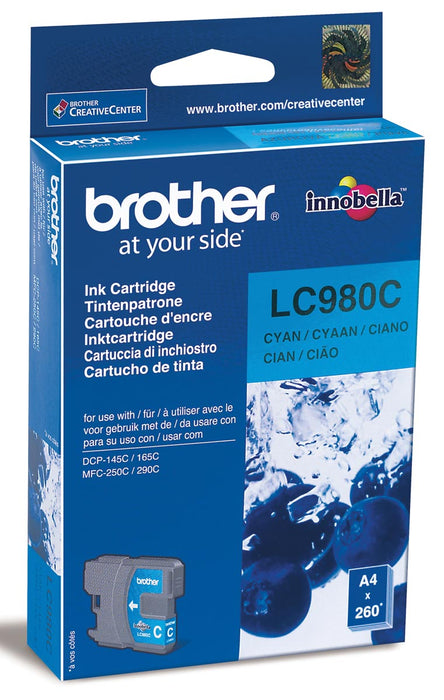 Brother inktcartridge, 260 pagina's, OEM LC-980C, cyaan