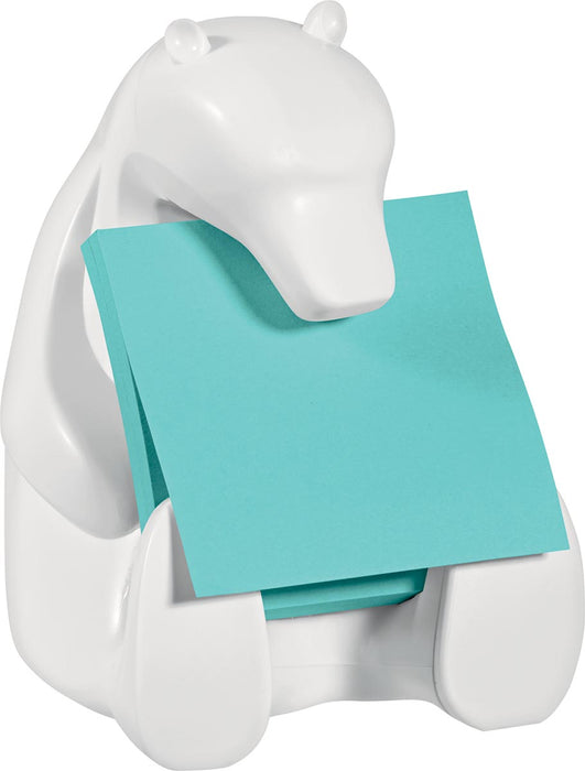 Post-it Super Sticky Z-notes dispenser, bier, voor ft 76 x 76 met 1 blok van 90 blaadjes blauw