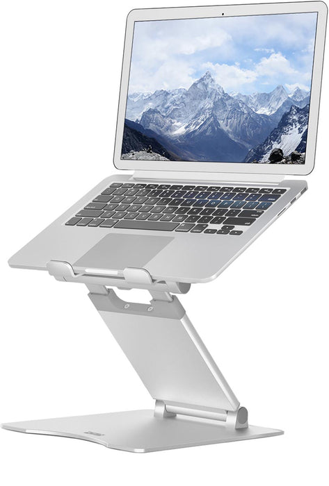 Telescopische laptopstandaard voor laptops tot 17 inch, zilver