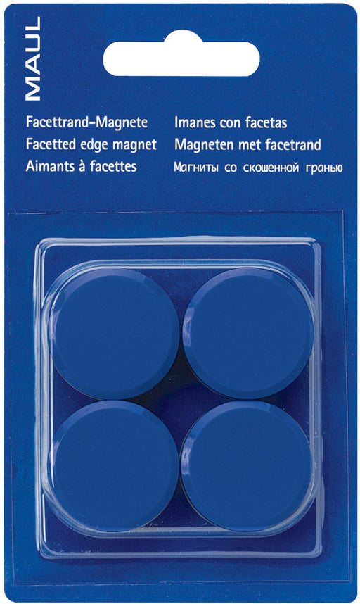MAUL magneet Solid 32mm trekkracht  800gr blister 4 blauw 12 stuks, OfficeTown