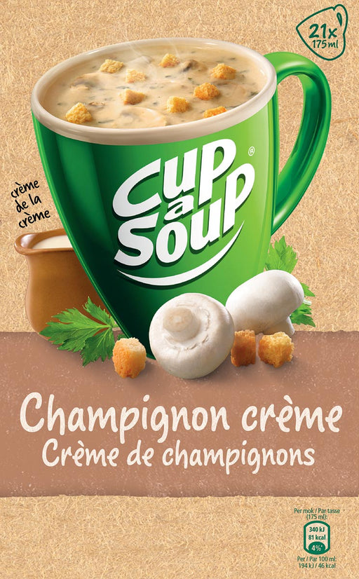 Cup-a-Soup champignon crème met croutons, pak van 21 zakjes 4 stuks, OfficeTown