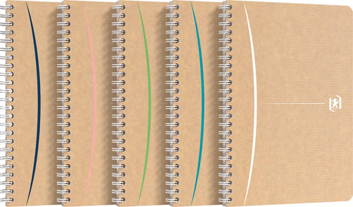 Oxford Touareg spiraalschrift, 180 bladzijden, ft A5, gelijnd, geassorteerde kleuren 5 stuks, OfficeTown