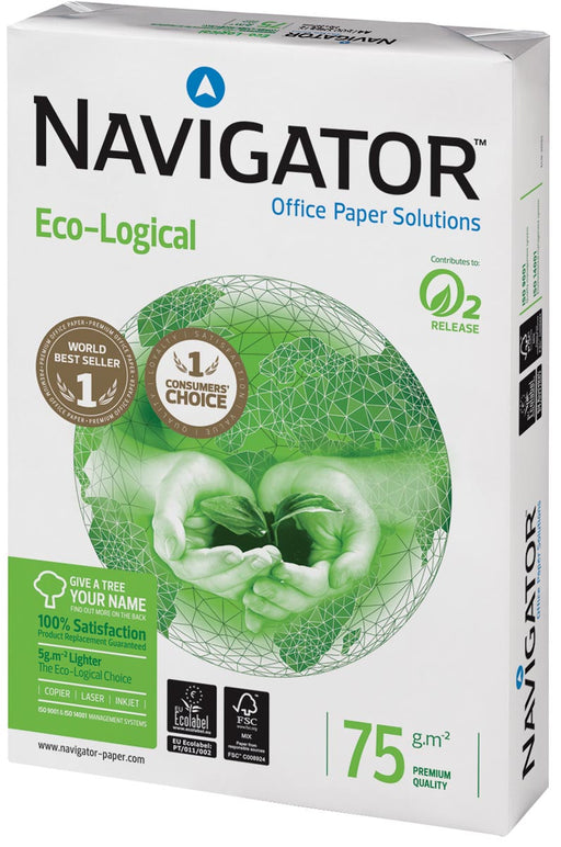 Navigator Eco-Logical printpapier ft A4, 75 g, pak van 500 vel 5 stuks, OfficeTown