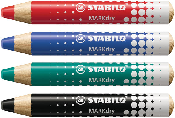 Stabilo MARKdry Whiteboard Potlood, Set van 4 in Assorti Kleuren