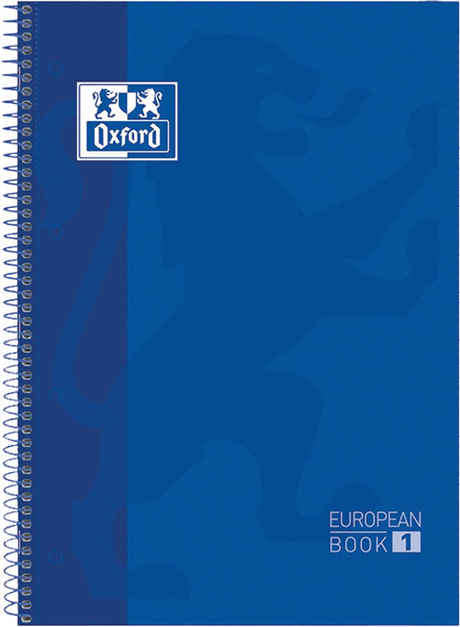 Oxford School Klassiek Europees spiraalblok, ft A4+, 160 pagina's, gelinieerd, donkerblauw