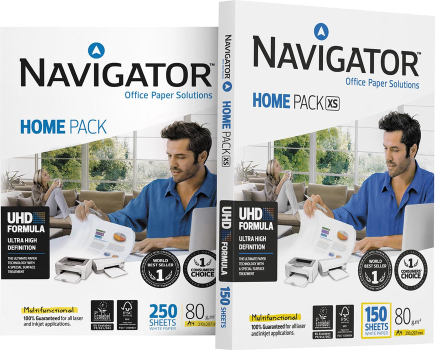 Navigator Home Pack XS printpapier ft A4,80 g, pak van 150 vel 12 stuks, OfficeTown