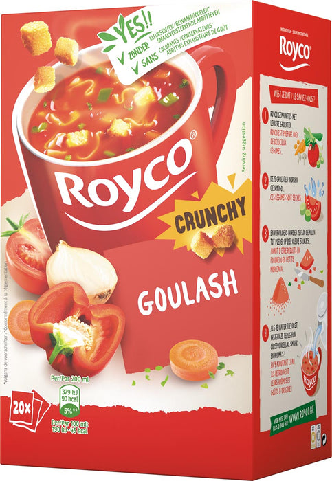 Royco Minute Soup goulash met rund, doos met 20 zakjes