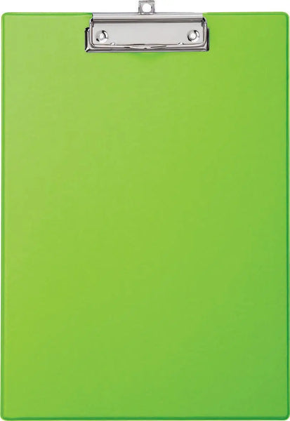 Klemplaat A4 voor ophangen in neon groen met MAUL klem