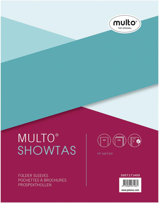 Multo geperforeerde showtas ft A5, 17-gaatsperforatie, 80 micron, gekorreld 10 stuks, OfficeTown