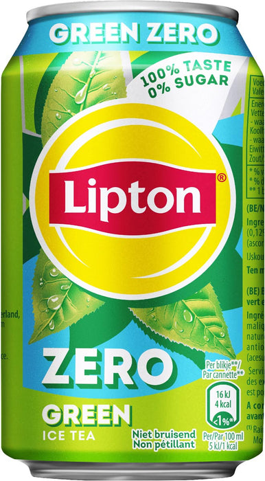 Lipton Ice Tea Groen Zero, blik van 33 cl, doos van 24 stuks