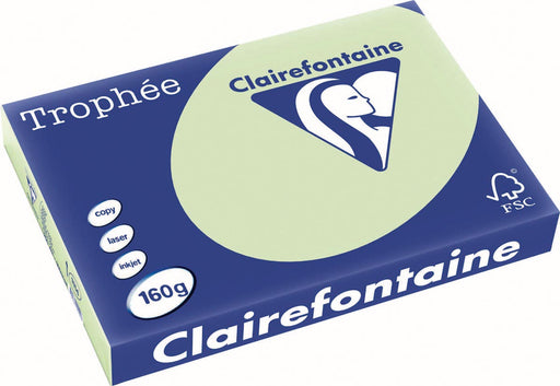 Clairefontaine Trophée Pastel, gekleurd papier, A3, 160 g, 250 vel, golfgroen 4 stuks, OfficeTown