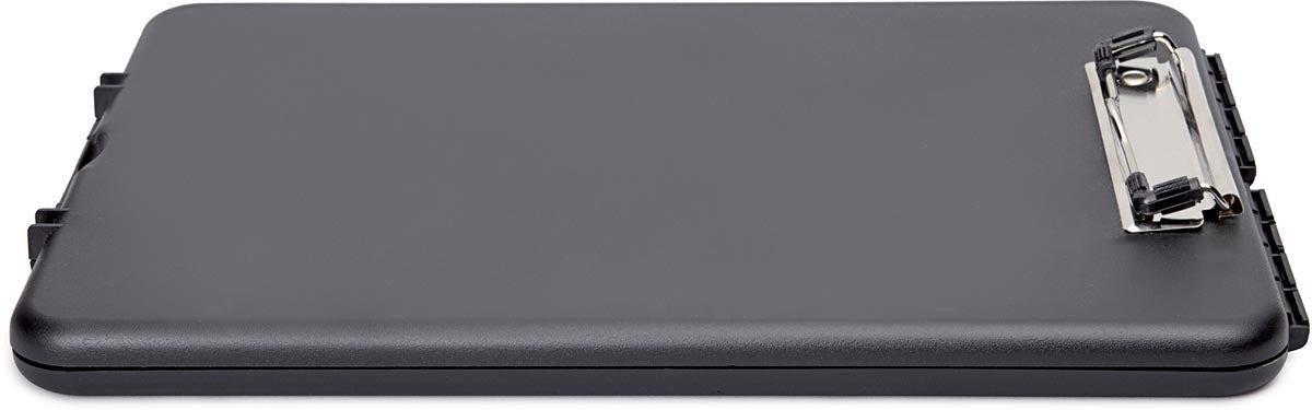 Klembordkoffer met clip-sluiting en opbergvak, zwart A4 formaat