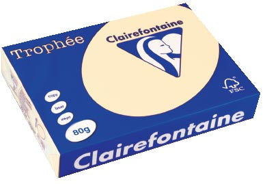 Clairefontaine Trophée gekleurd papier, A4, 80 g, 500 vel, ivoor