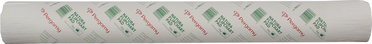 Pergamy flipoverpapier Natura, gerecycled, ft 65 x 98, geruit, rol met 50 vellen, 5 stuks