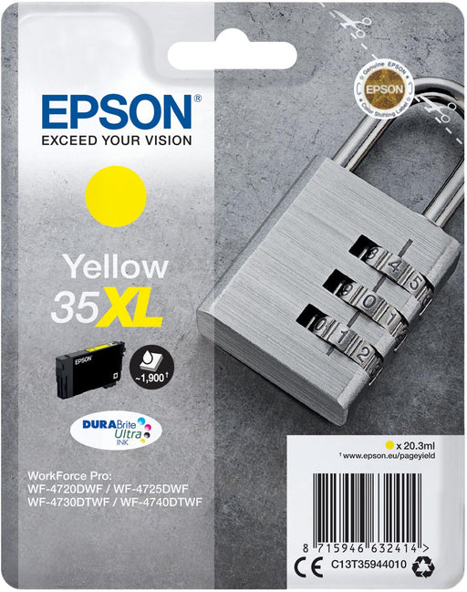 Epson inktcartridge 35XL, 20,3 ml, OEM C13T35944010, geel 8 stuks, OfficeTown