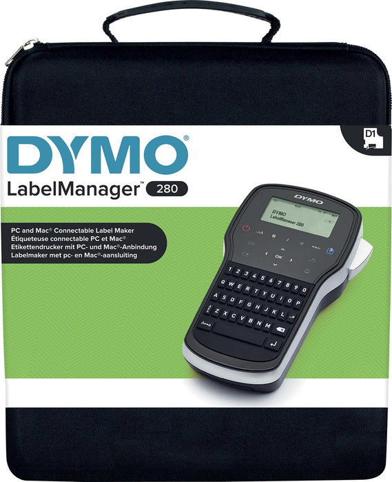 Dymo LabelManager 280 kit, qwerty, met 2 x D1-tape, draagtas en oplader