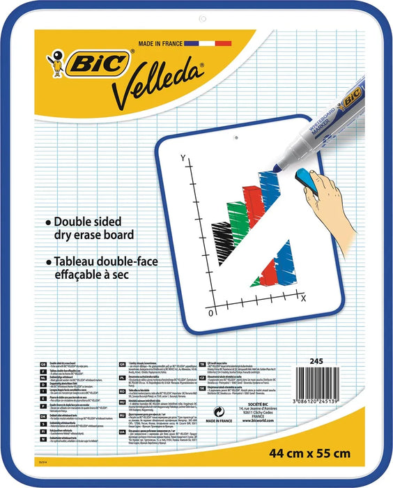 Bic Velleda whiteboard, ft 44 x 55 cm, droog uitwisbaar, dubbelzijdig en onbedrukt aan beide kanten 6 stuks, OfficeTown