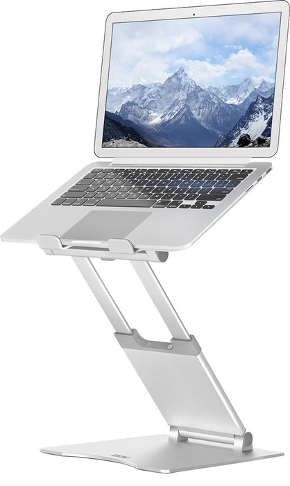 Telescopische laptopstandaard voor laptops tot 17 inch, zilver