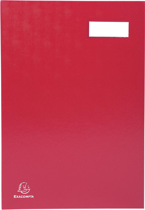 Exacompta map voor handtekeningen ft 24 x 35 cm, bekleed met pvc-karton, 20 secties, rood