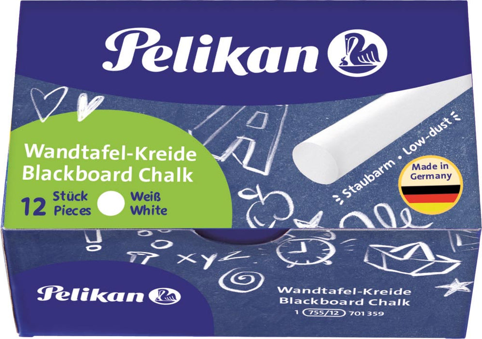 Pelikan schoolbordkrijt in witte kleur - 12 stuks