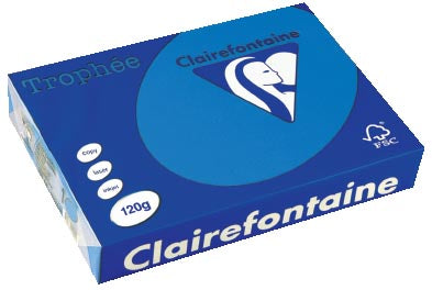 Clairefontaine Trophée Intens, gekleurd papier, A4, 120 g, 250 vel, turkoois 5 stuks, OfficeTown
