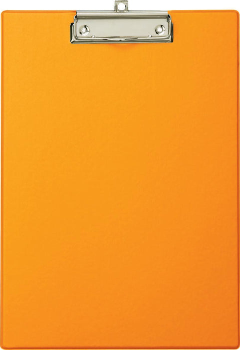 Klemplaat A4 staand oranje met metalen klem 12 stuks