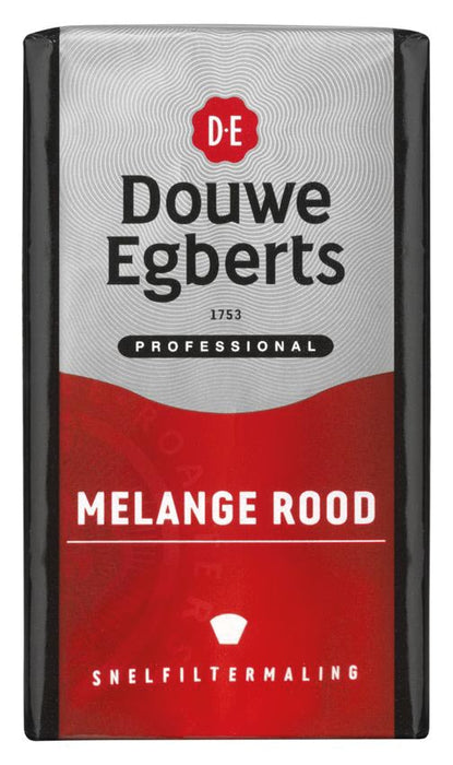 Douwe Egberts koffie, Melange rood, pak van 250 g 24 stuks