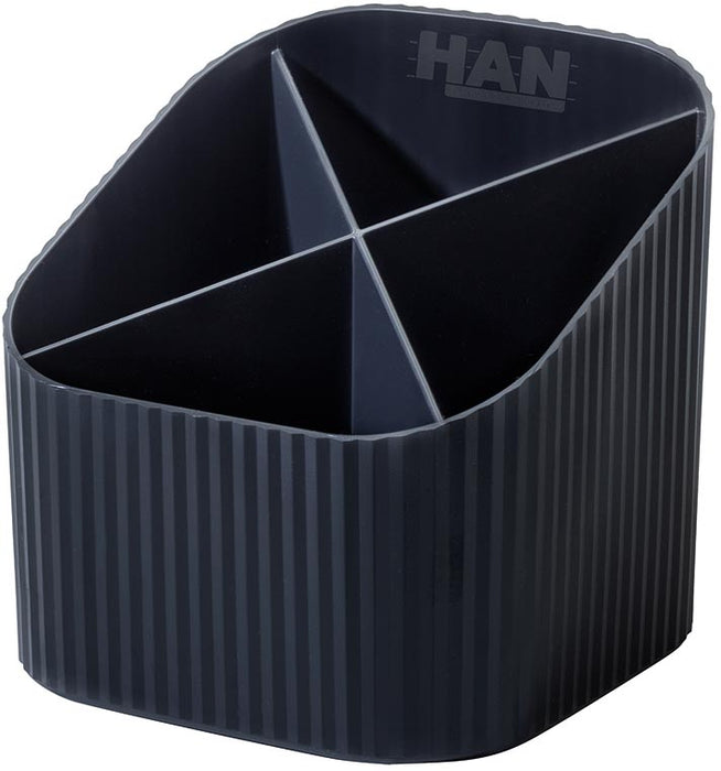 Han Karma pennenbakje met 4 compartimenten - 100% gerecycled eco-zwart