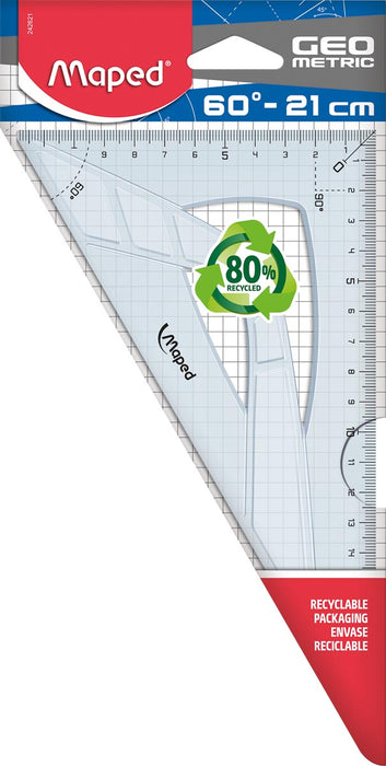 Maped winkelhaak Geometric 21 cm, 60° met UV-inkt graduaties