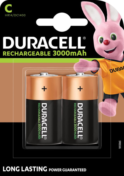 Duracell C oplaadbare batterijen, 2 stuks in blisterverpakking
