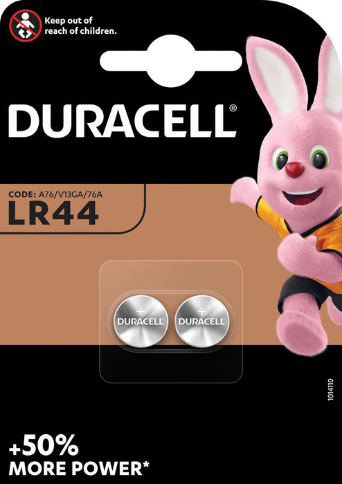 Duracell LR44 knoopcel batterijen, 1,5 V, verpakking van 2 stuks