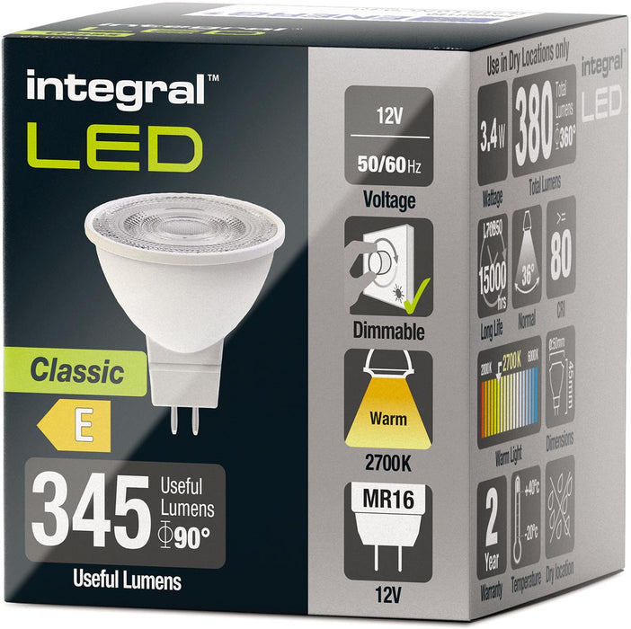 LED Spot MR16, Dimbaar, 2.700 K, 3,4 W, 380 Lumen - Energietechnologie voor langdurig gebruik