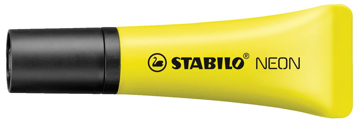 STABILO NEON marker, geel met schuine punt