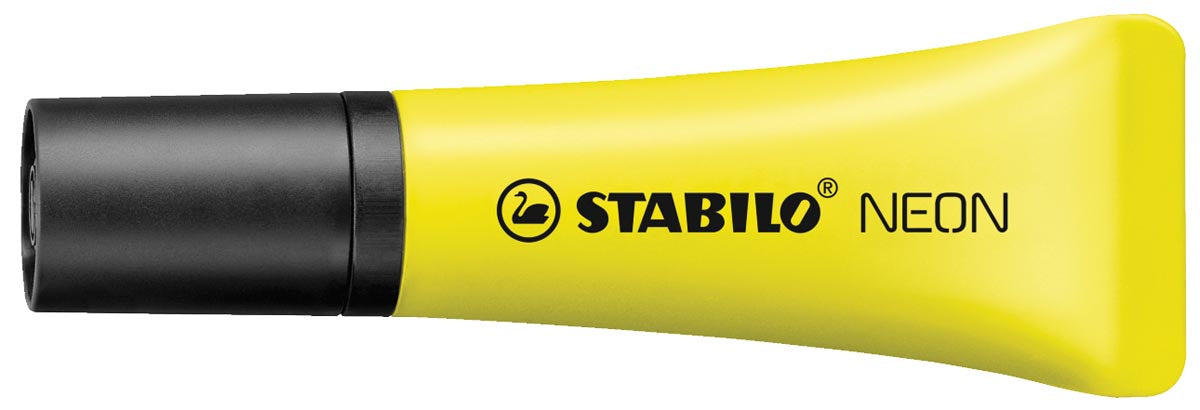 STABILO NEON marker, geel met schuine punt STABILO
