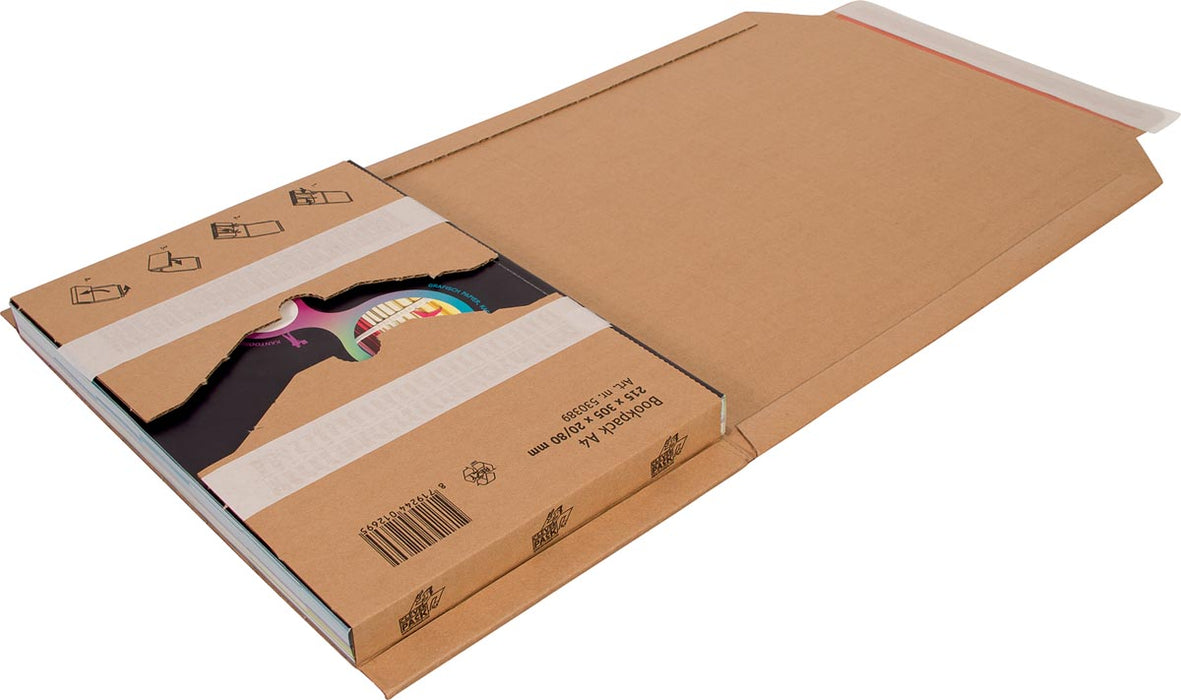 Cleverpack wikkelverpakking van golfkarton, afm. 215 x 305 x 20 / 80 mm, pak van 10 stuks