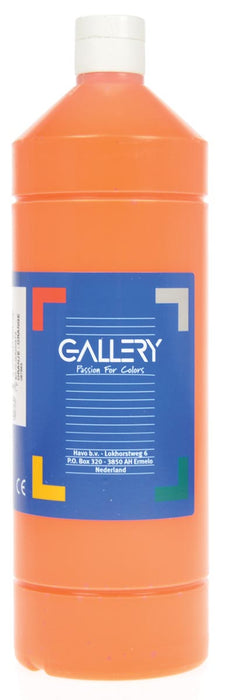 Galerij plakkaatverf, flacon 1 l, oranje met waterbasis