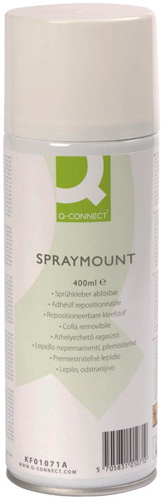 Q-CONNECT Quick Mount spray, niet permanent, spuitbus van 400 ml 12 stuks, OfficeTown