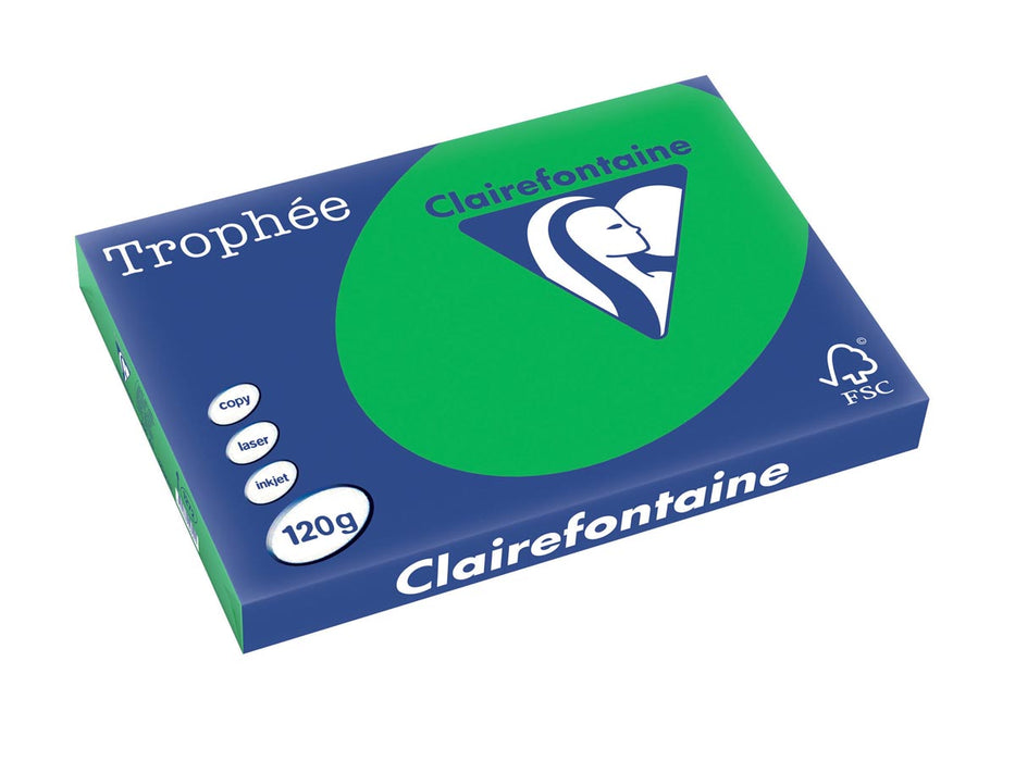 Clairefontaine Trophée Intens, gekleurd papier, A3, 120 g, 250 vel, biljartgroen met FSC Mix certificaat