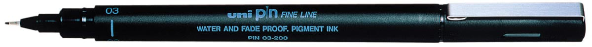 Uni Pin fineliner, 0,3 mm, ronde punt, zwart