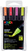 Posca paintmarker PC-5M, etui met 4 stuks in geassorteerde fluo kleuren 12 stuks, OfficeTown